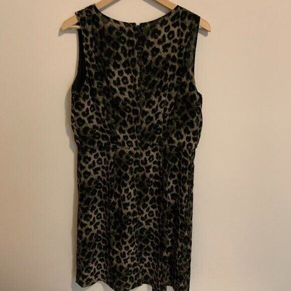 APT 9 Womens Size 12 Dress Chiffon Leopard Print Zipper Back Knee Length - Picture 2 of 7